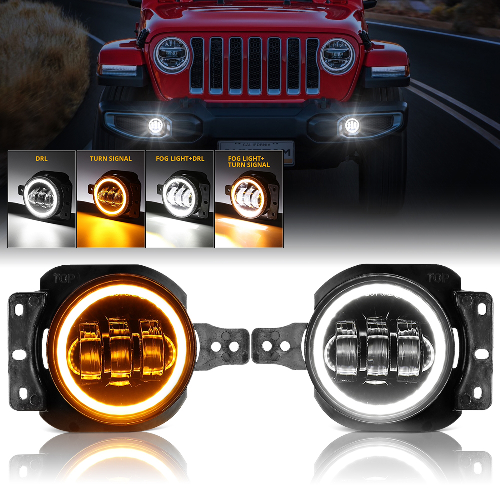Model Kit Jeep - 60W LED Front Fog Lights DRL