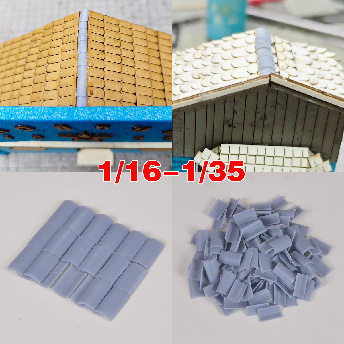 Model Kit History - Assembly house tile roof Building components