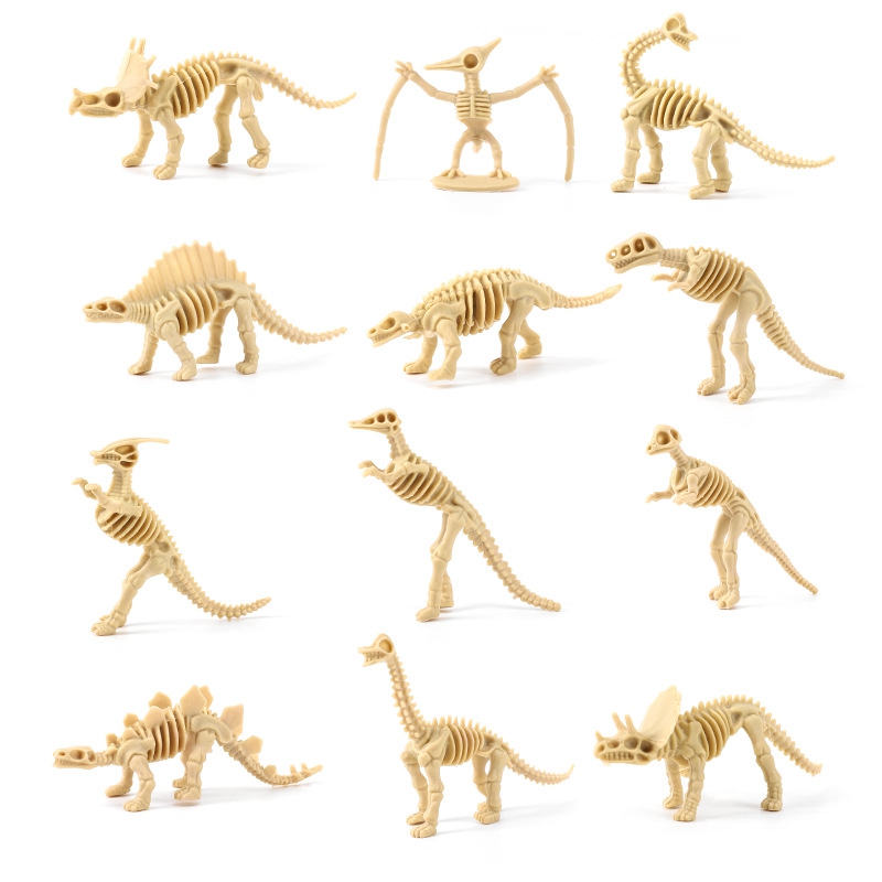 Model Kit Dinosaur Bandai - 12pcs Dinosaur Toys Fossil Skeleton Simulation