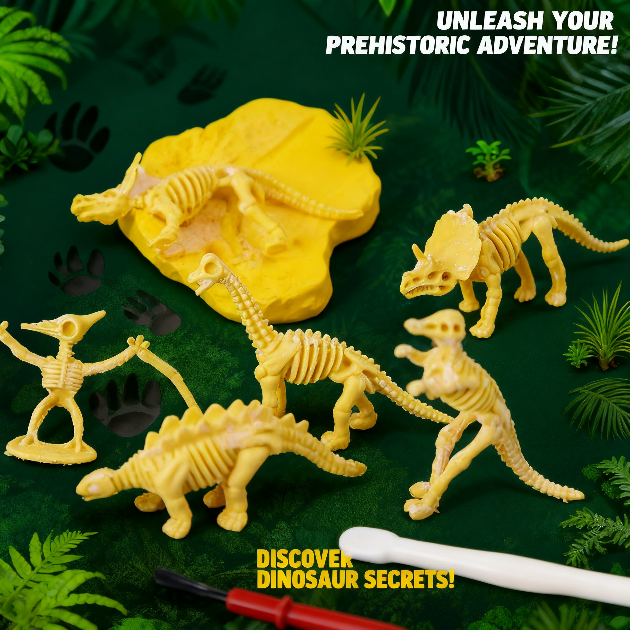 Model Kit Dinosaur Bandai - Educational Dinosaur Fossil Excavation Toys for