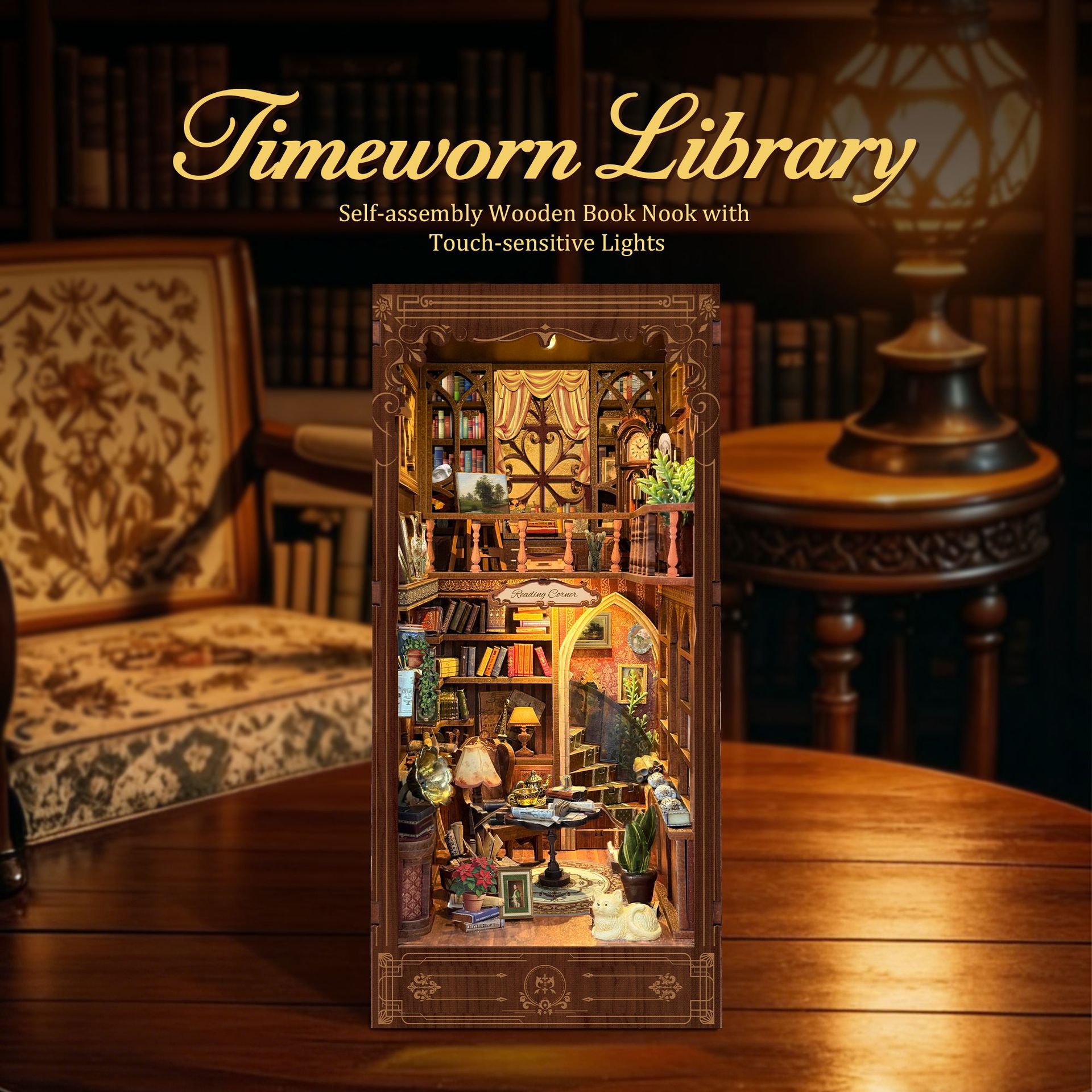 Model Kit Vintage - Timeworn Library DIY Book Nook Kit,