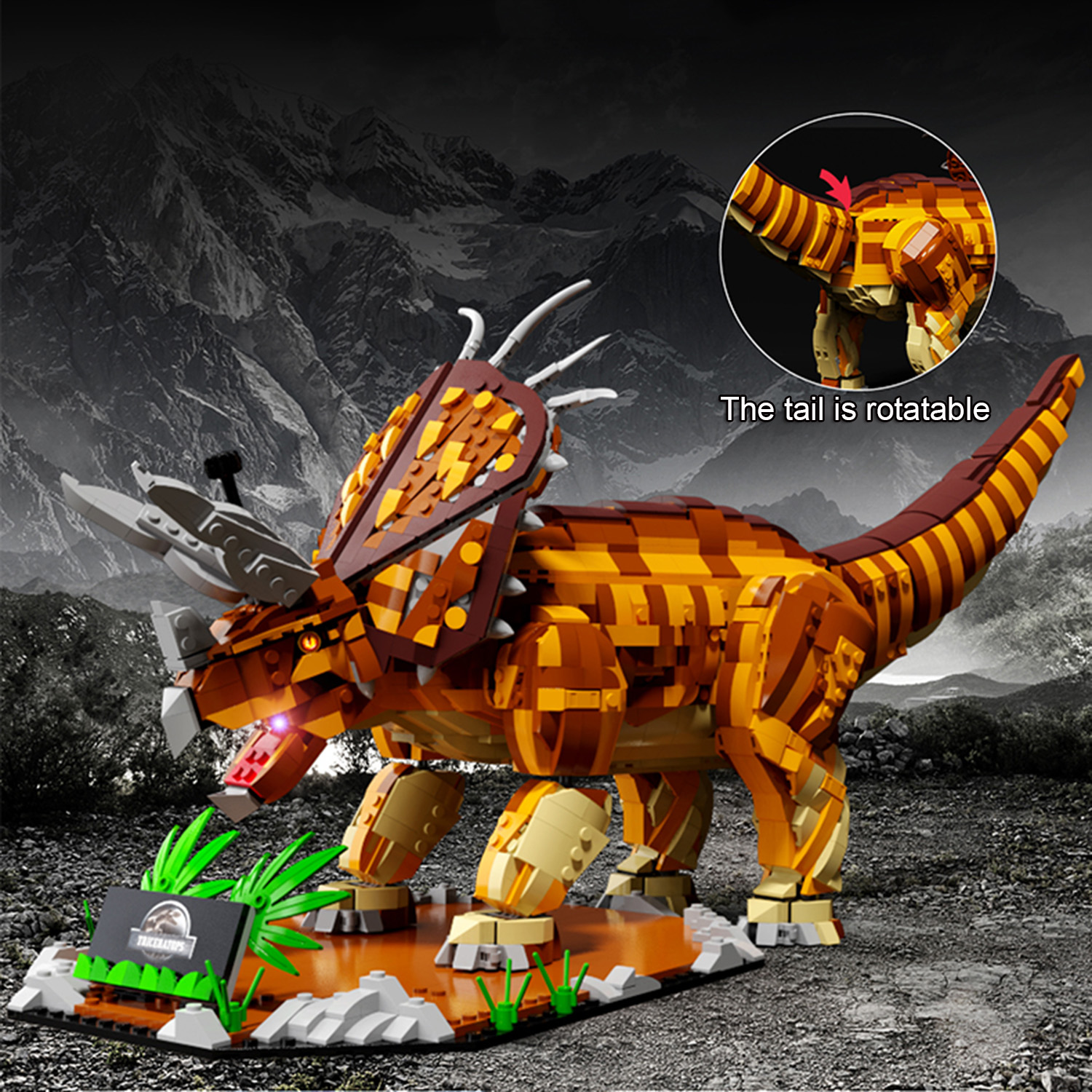 Model Kit Dinosaur Bandai - 2116PCS Dinosaur Building Blocks Toys Model