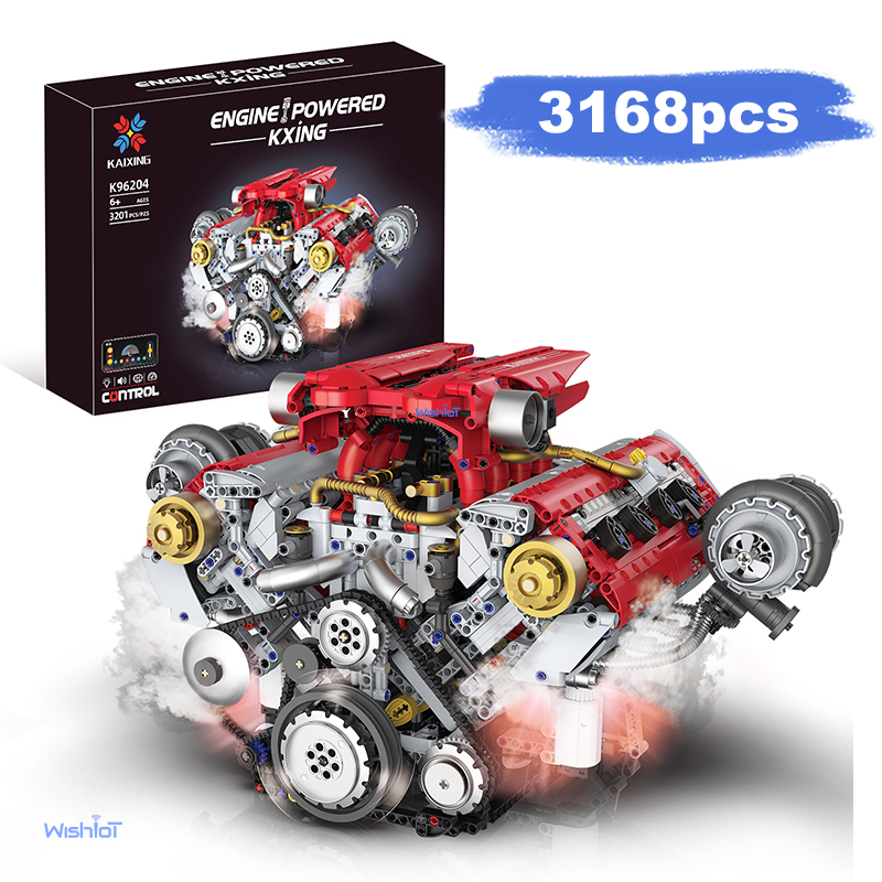 Motorized V8 Engine 3201Pcs Bu - Model Kit Engine V8 avaliação e preço