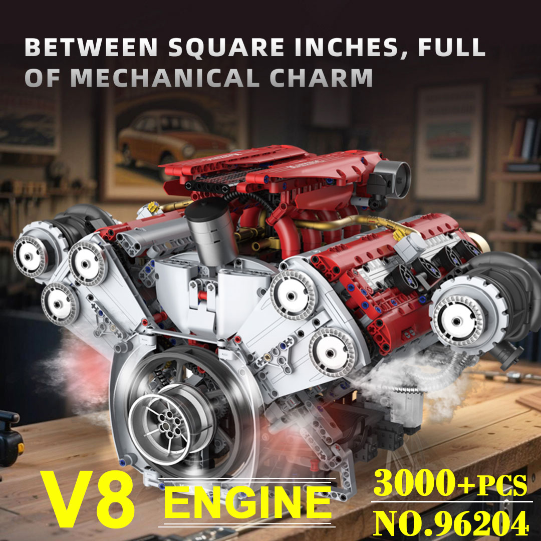 Motorized V8 Engine 3201Pcs Bu - Model Kit Engine V8 avaliação e preço
