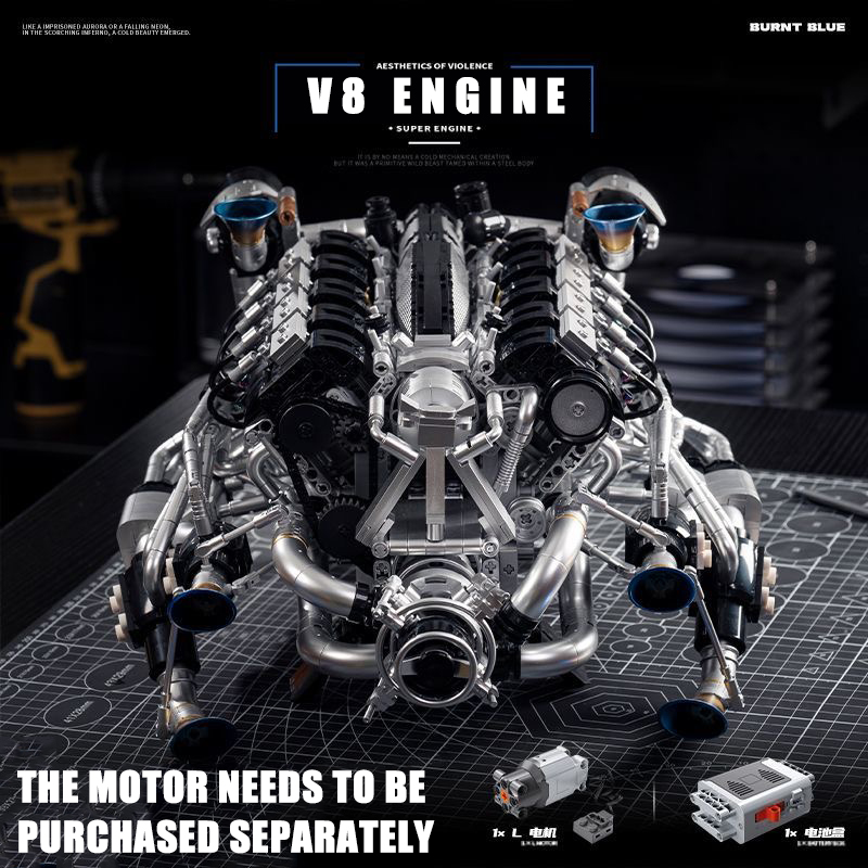 MOC Supercar V8 Engine Buildin - Model Kit Engine V8 avaliação e preço