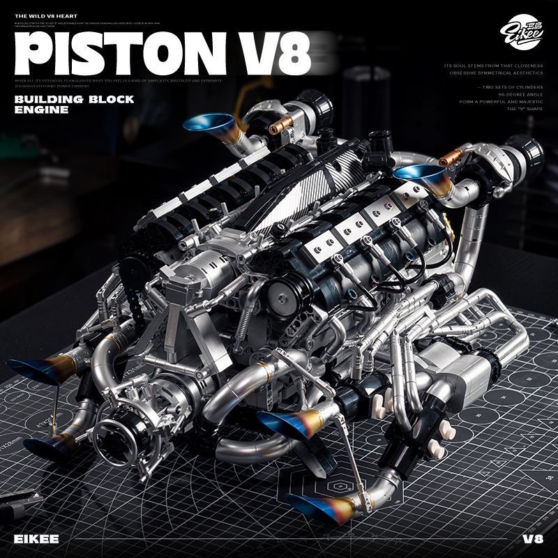 MOC Supercar V8 Engine Buildin - Model Kit Engine V8 avaliação e preço