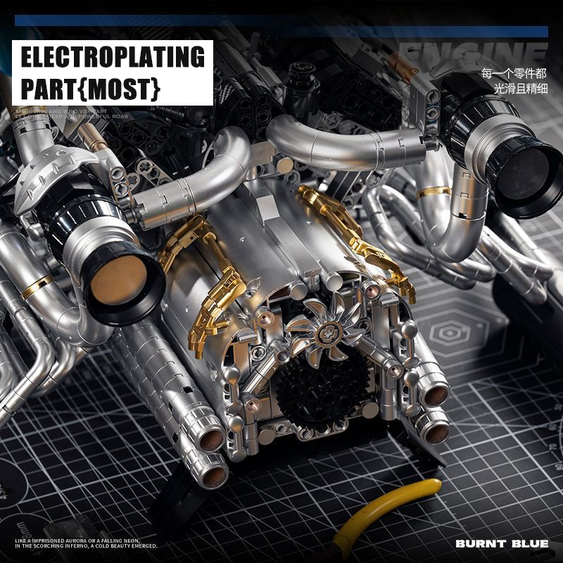 MOC Supercar V8 Engine Buildin - Model Kit Engine V8 avaliação e preço