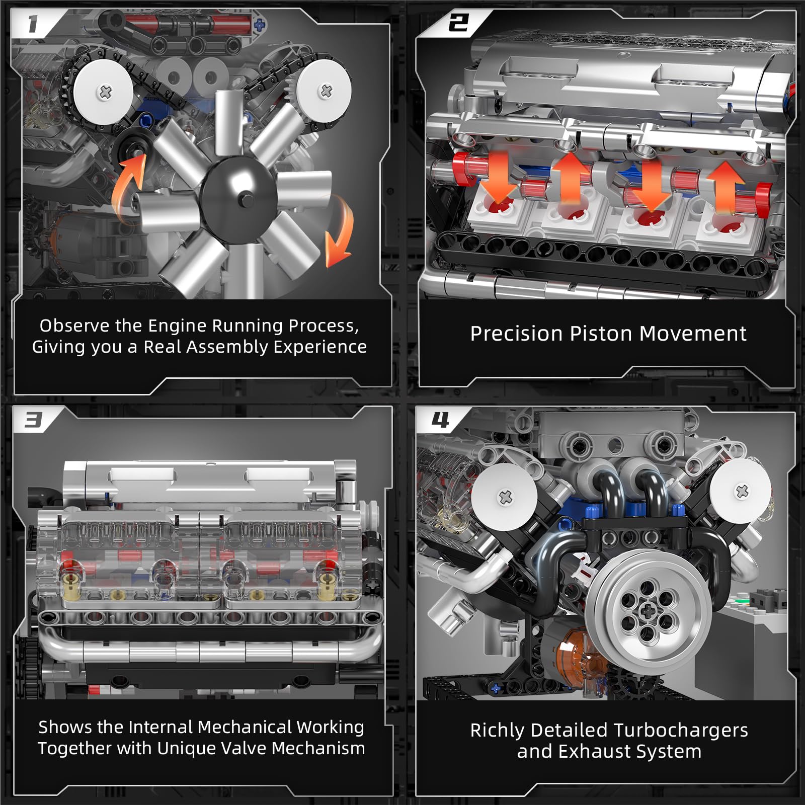 Mould King 10088 V8 Engine Bui - Model Kit Engine V8 avaliação e preço