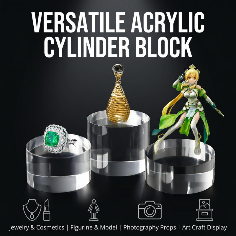 Clear Solid Acrylic Cylinder B - Model Figure Base avaliação e preço