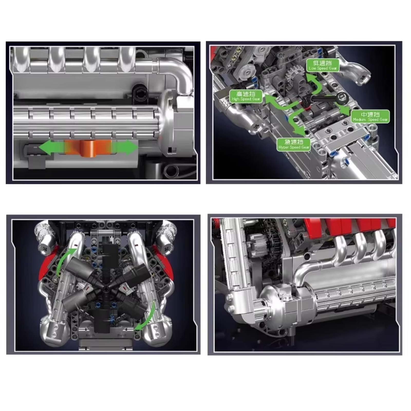 Mould King 10203 MB Merc V8 En - Model Kit Engine V8 avaliação e preço