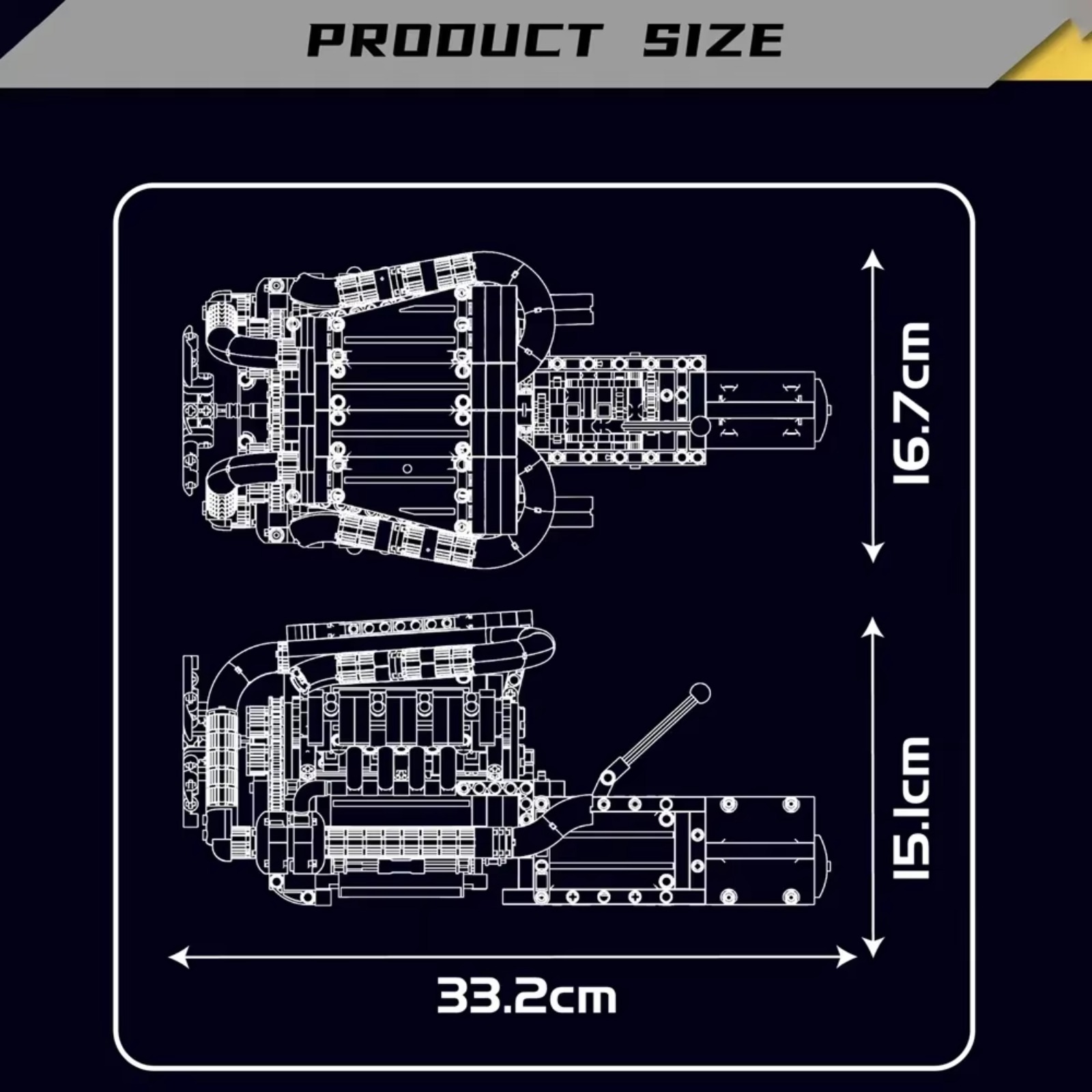 Mould King 10203 MB Merc V8 En - Model Kit Engine V8 avaliação e preço