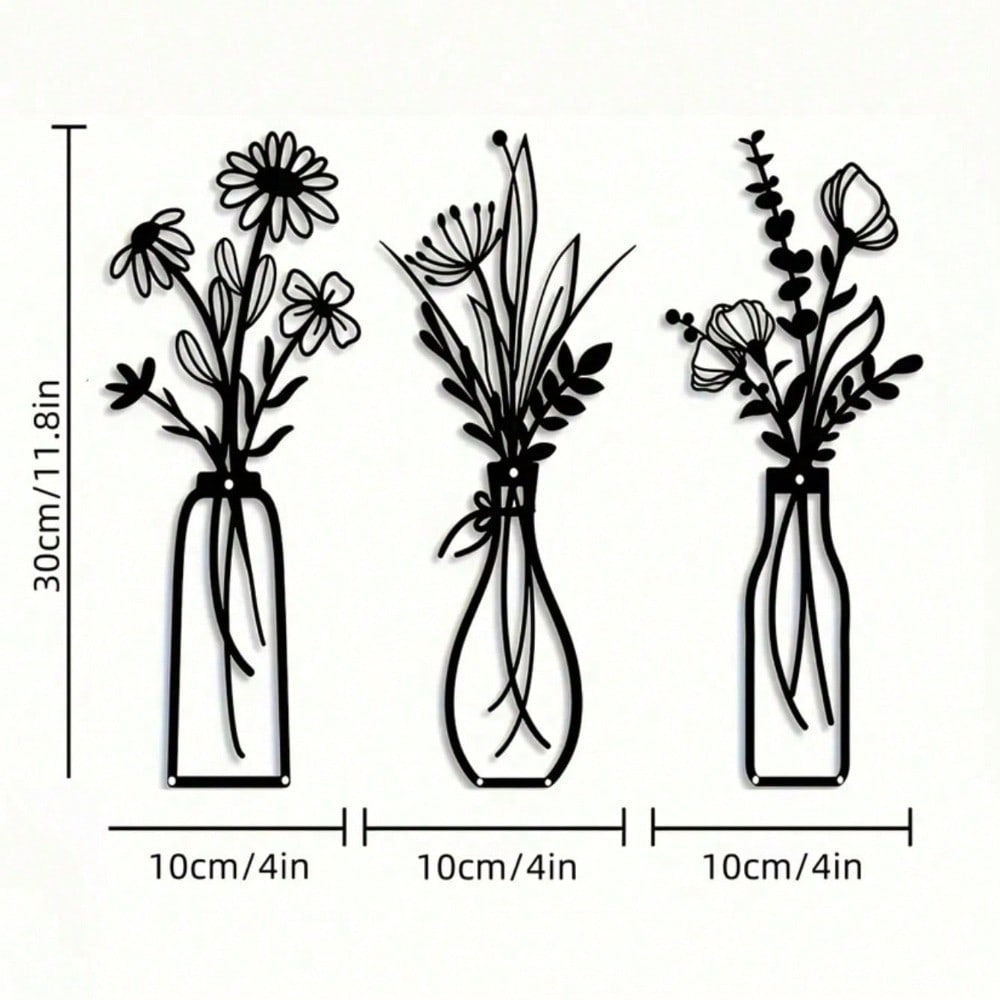 3pcs Vintage Metal Floral Wall - Model Kit Vintage avaliação e preço