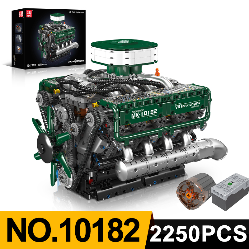Mould King 10182 V8 Tank Engin - Model Kit Engine V8 avaliação e preço
