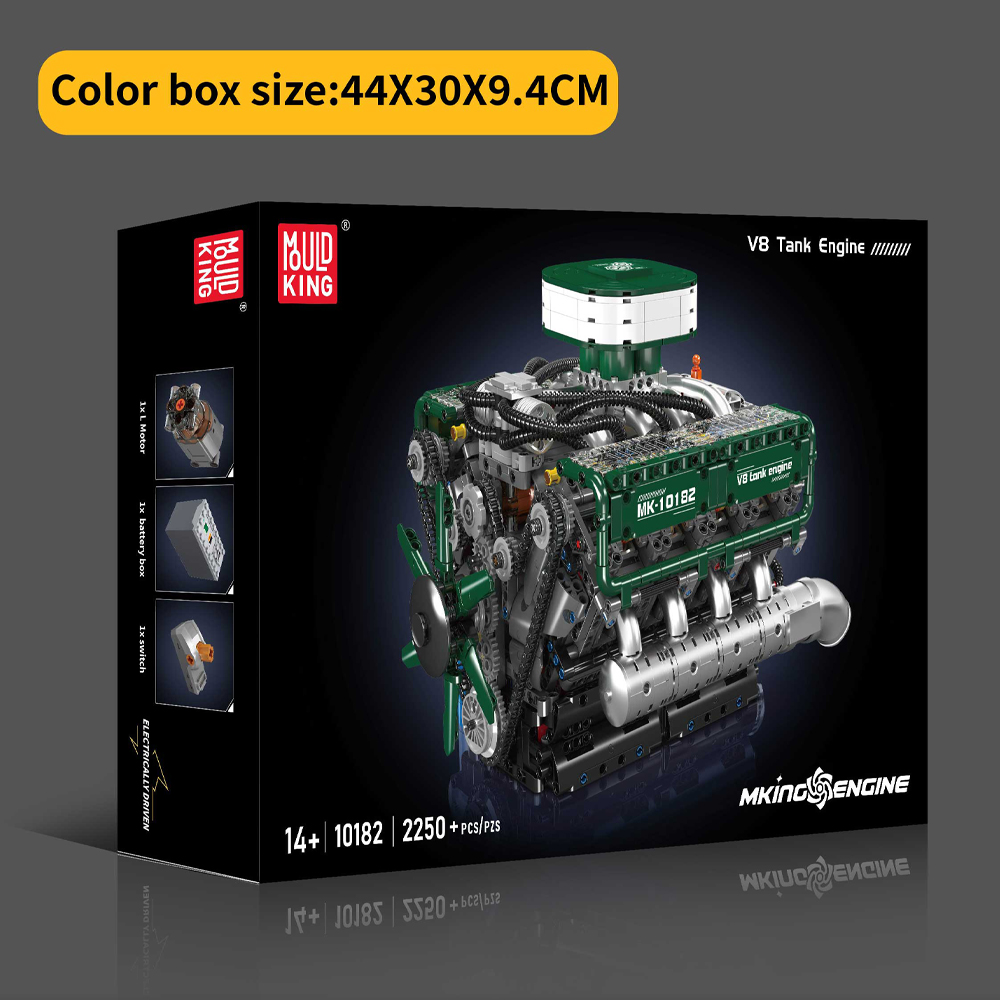 Mould King 10182 V8 Tank Engin - Model Kit Engine V8 avaliação e preço