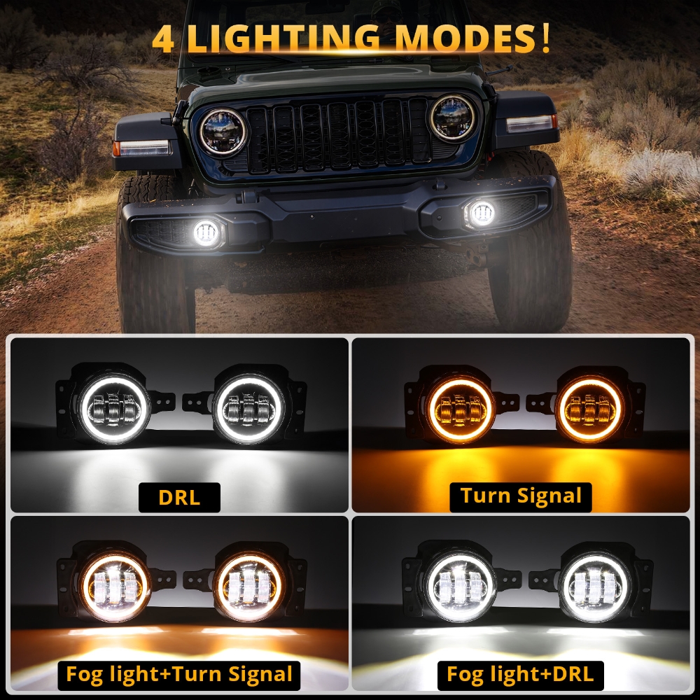 60W LED Front Fog Lights DRL w - Model Kit Jeep avaliação e preço