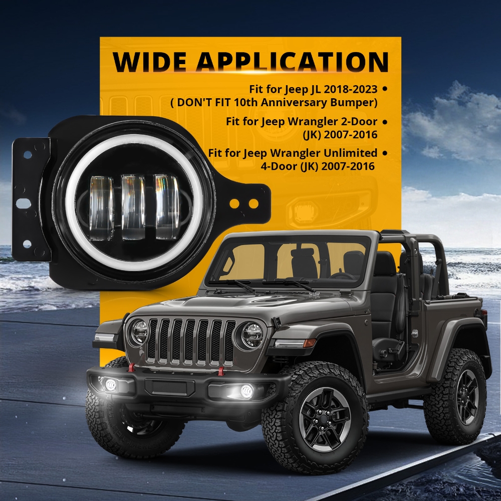 60W LED Front Fog Lights DRL w - Model Kit Jeep avaliação e preço