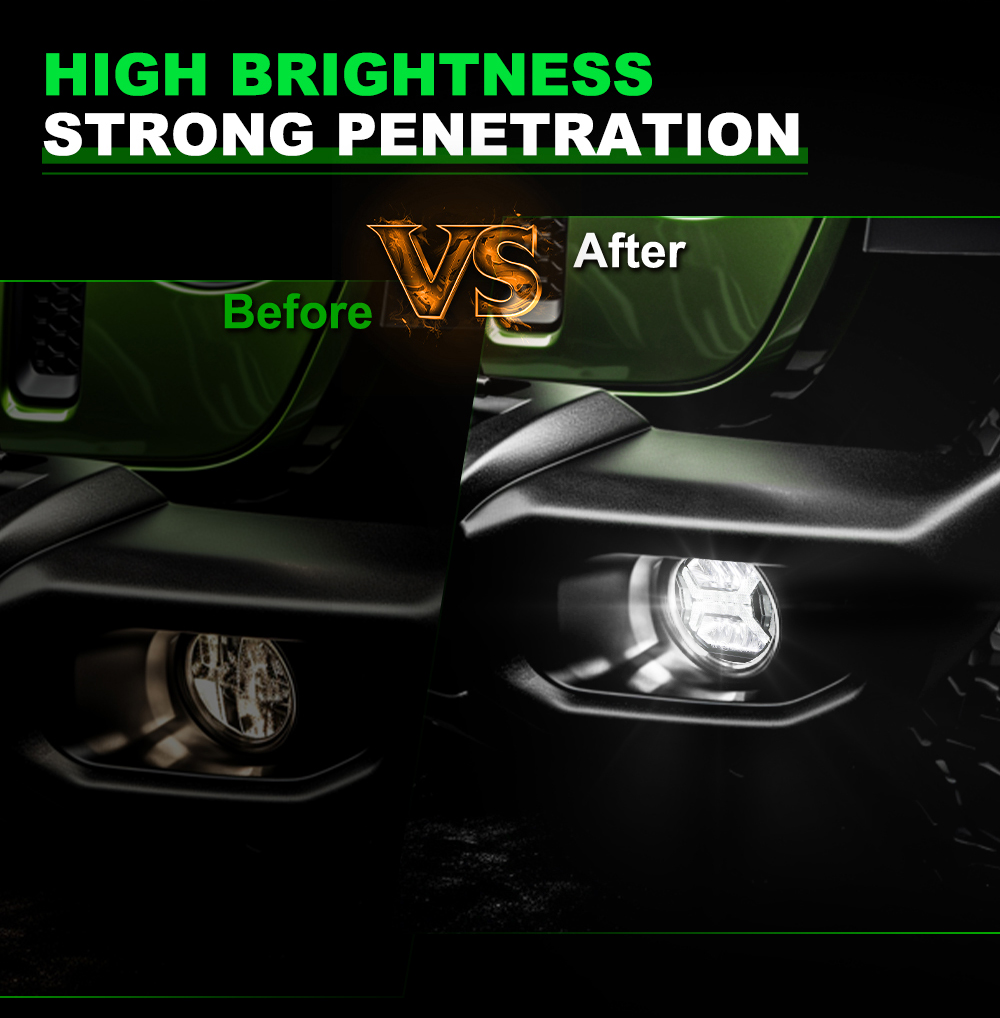 1 Pair 60W 4 Inch LED Fog Ligh - Model Kit Jeep avaliação e preço