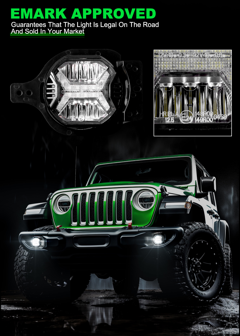 1 Pair 60W 4 Inch LED Fog Ligh - Model Kit Jeep avaliação e preço
