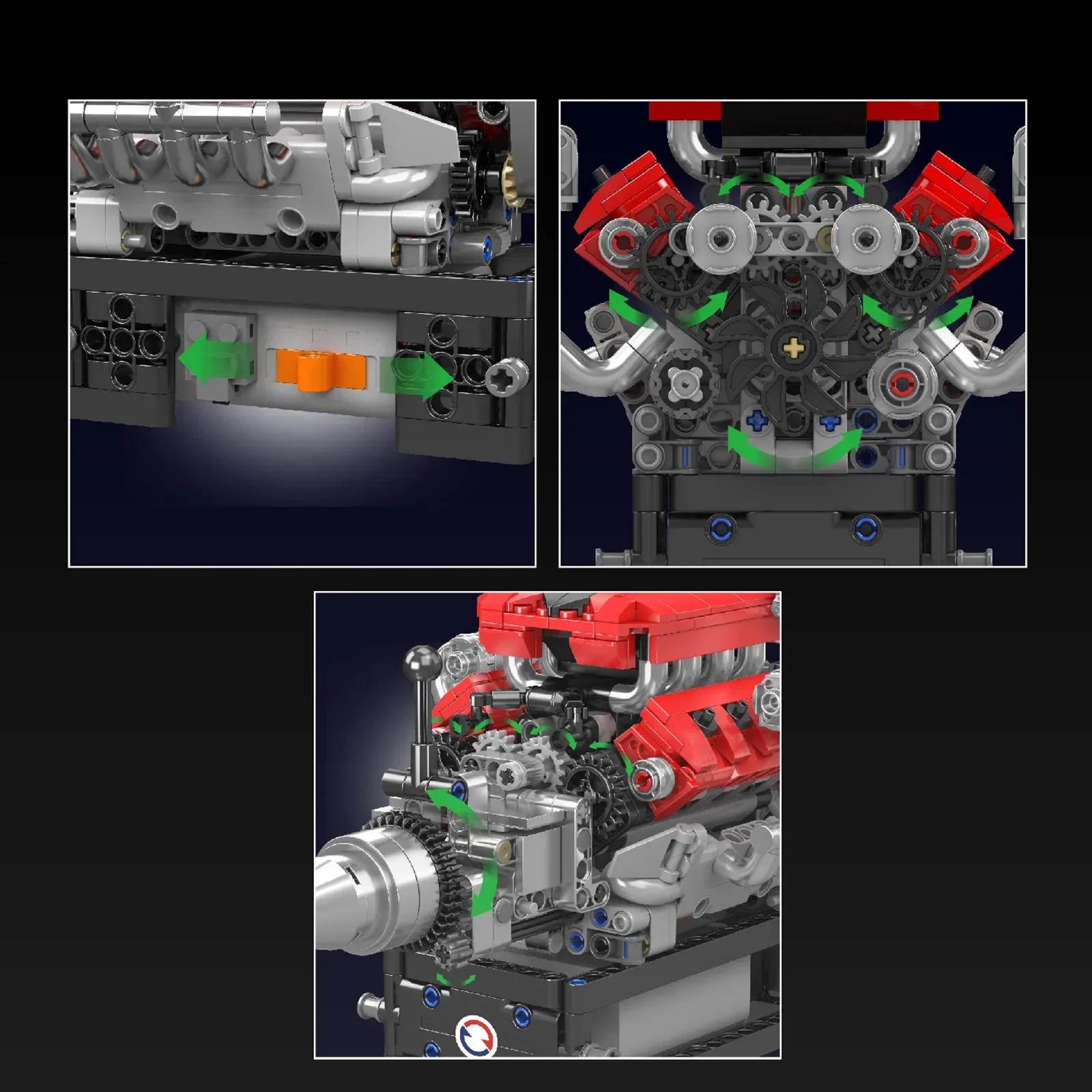 10204 750 Pcs MOULD KING V8 En - Model Kit Engine V8 avaliação e preço