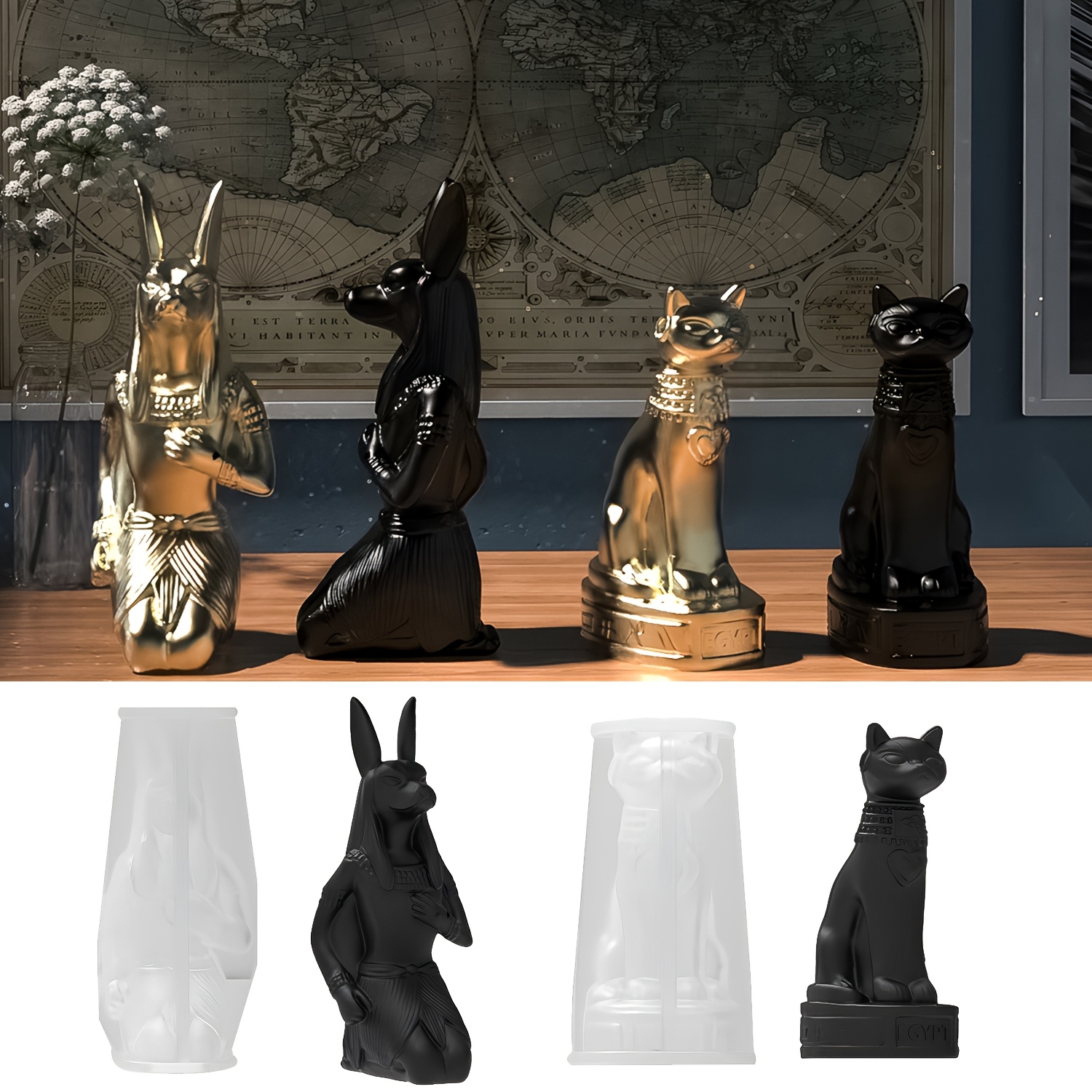 1/2pcsSilicone Mold for Egypti - Model Kit Anubis avaliação e preço