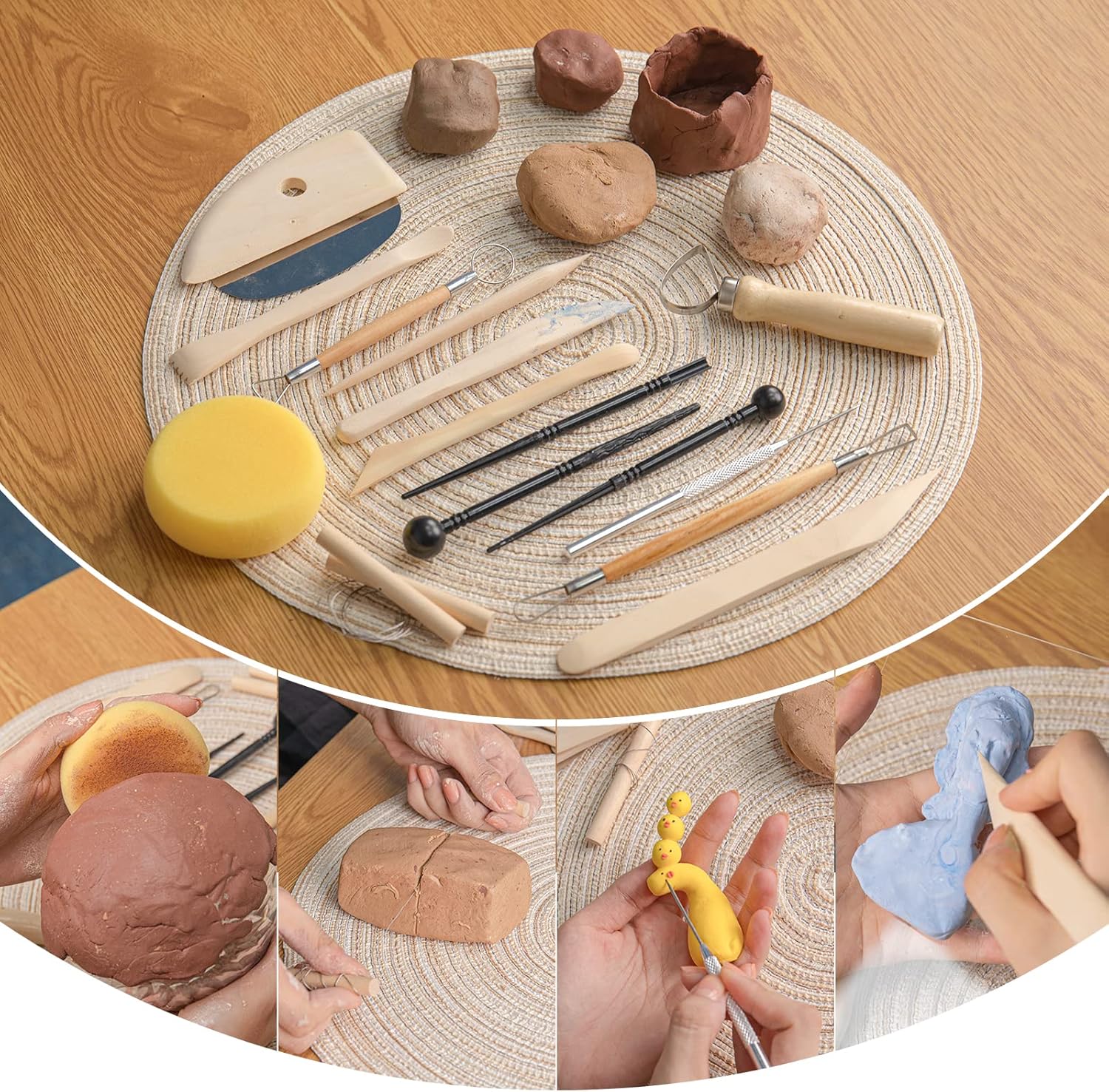 Pottery Tool Kit, 17pcs Polyme - Model Kit Tool avaliação e preço