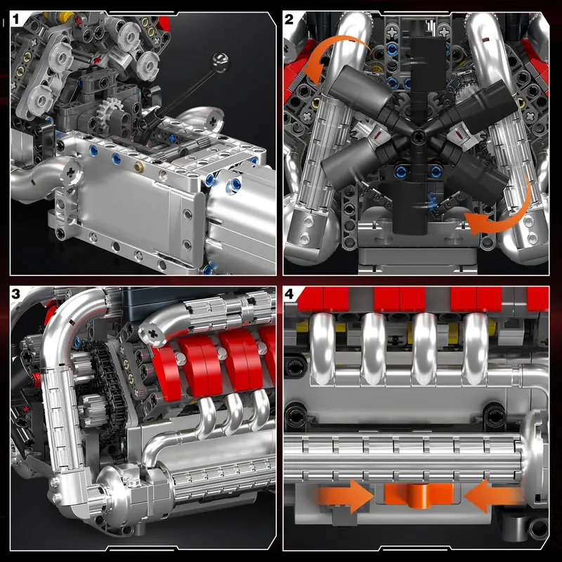 Mould King 10203 1169Pcs Super - Model Kit Engine V8 avaliação e preço