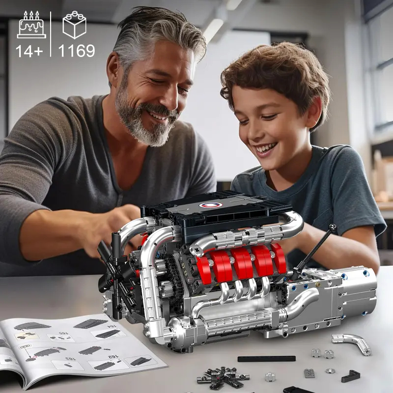 Mould King 10203 1169Pcs Super - Model Kit Engine V8 avaliação e preço