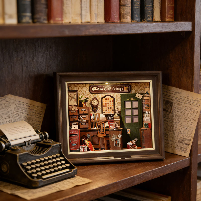 Retro Post Office Book Nook DI - Model Kit History avaliação e preço