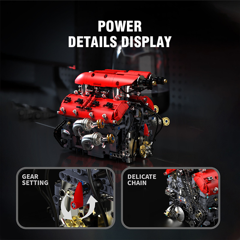 1370pieces V8 Engine Building  - Model Kit Engine V8 avaliação e preço