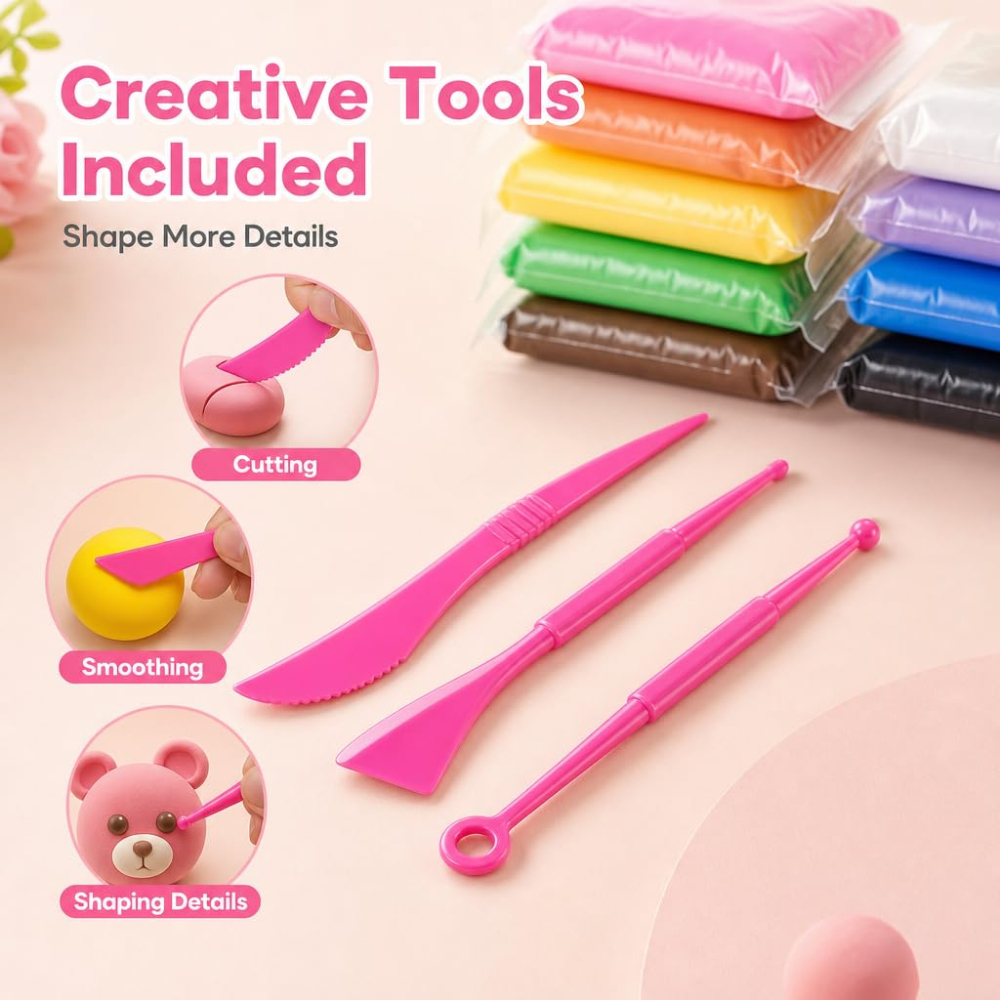 Air Dry Modeling Clay Kit Soft - Model Kit Tool avaliação e preço