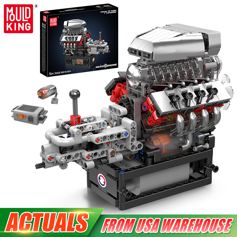 Mould King 10225 Technical Eng - Model Kit Engine V8 avaliação e preço
