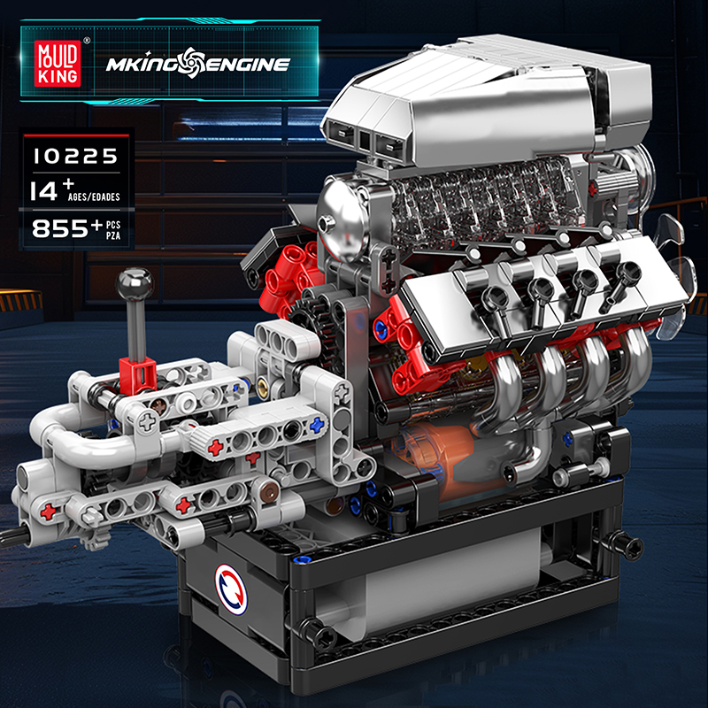 Mould King 10225 Technical Eng - Model Kit Engine V8 avaliação e preço