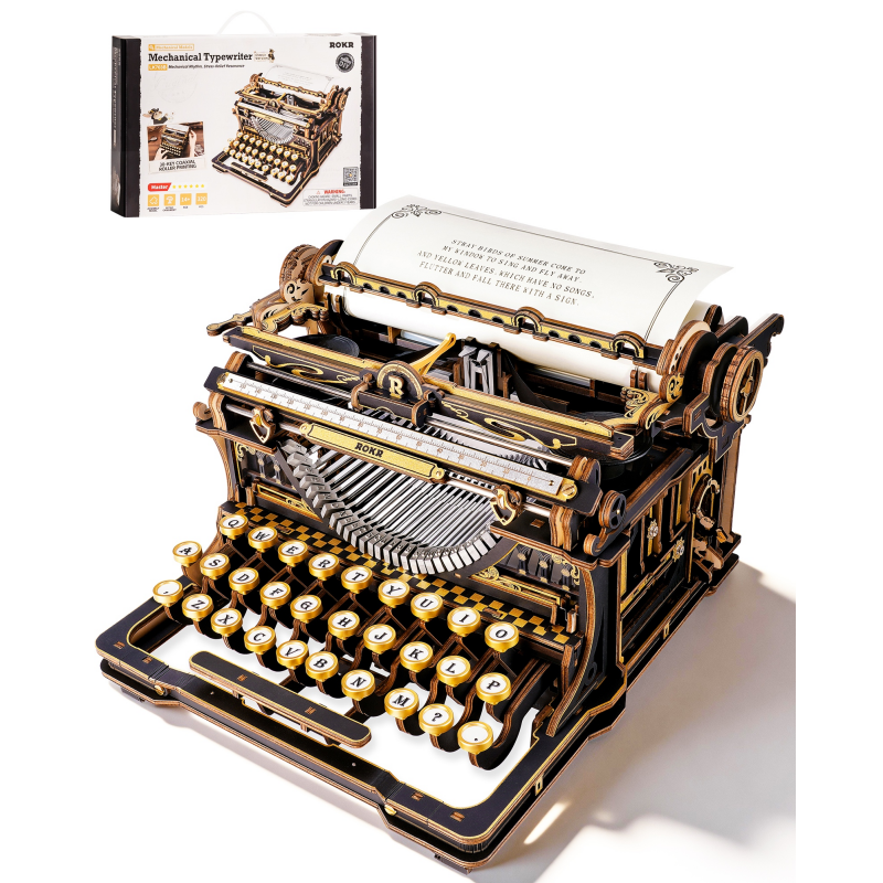 ROKR 3D Wooden Typewriter Puzz - Model Kit History avaliação e preço