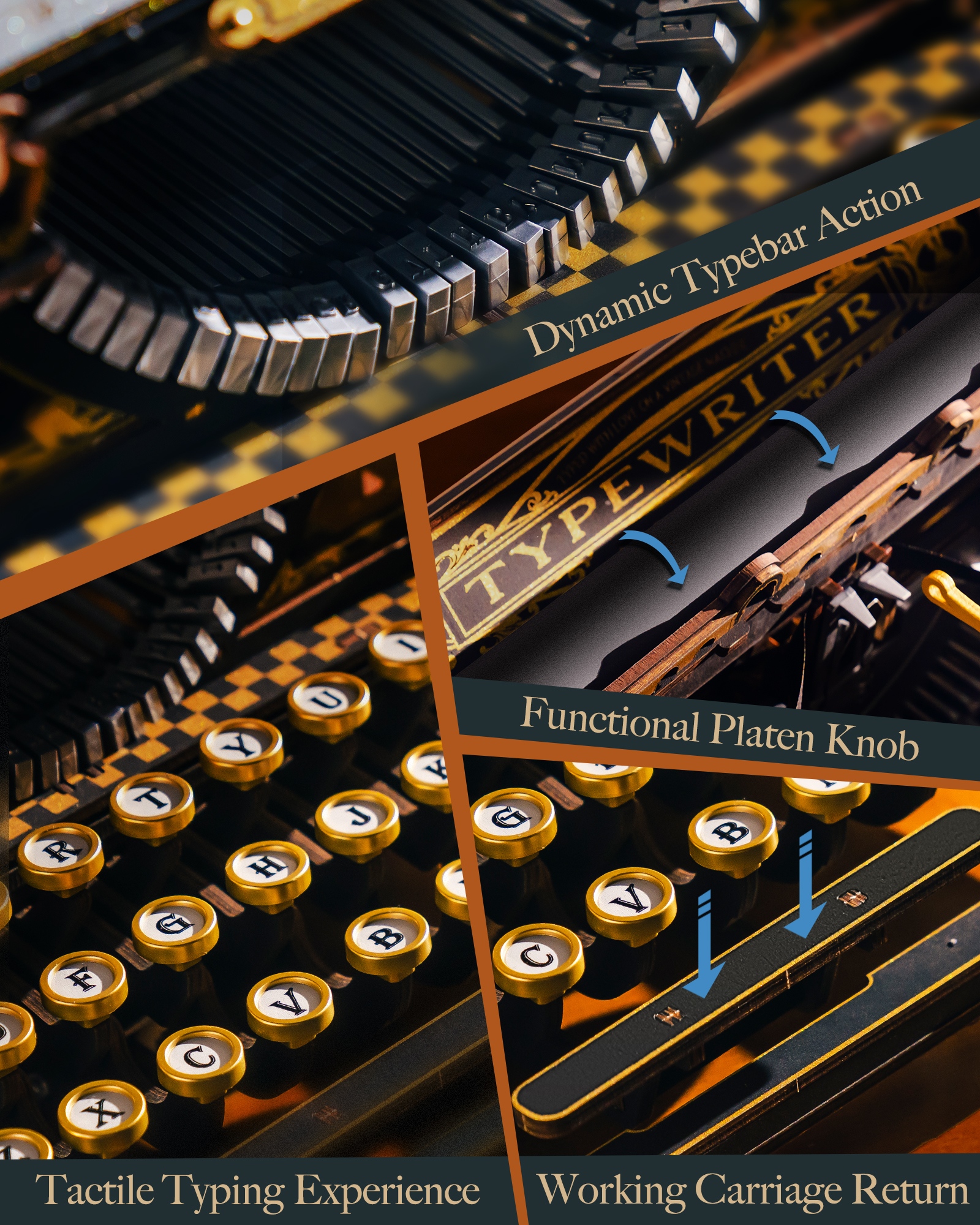 ROKR 3D Wooden Typewriter Puzz - Model Kit History avaliação e preço