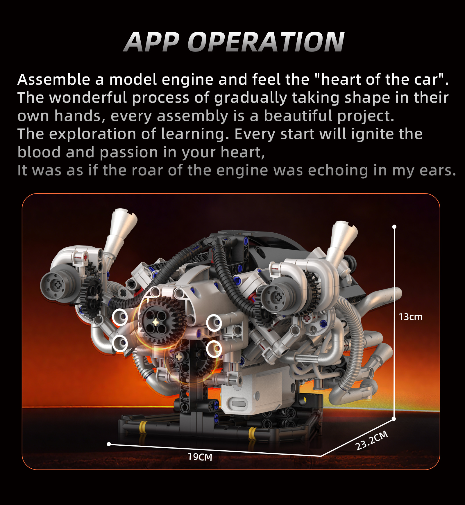 K96213 770pcs V8 Engine Model  - Model Kit Engine V8 avaliação e preço