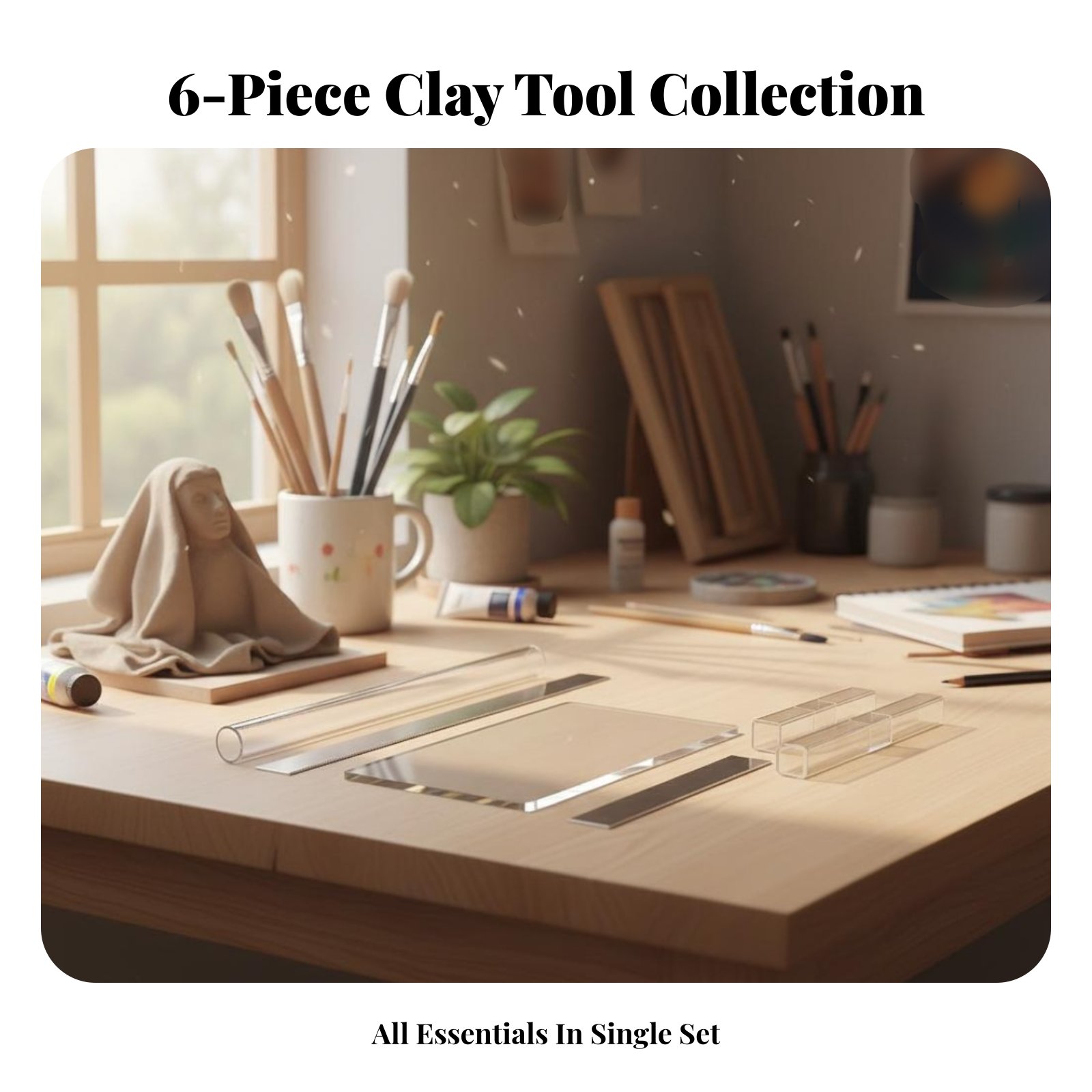 6 Pieces Acrylic Clay Cylinder - Model Kit Tool avaliação e preço